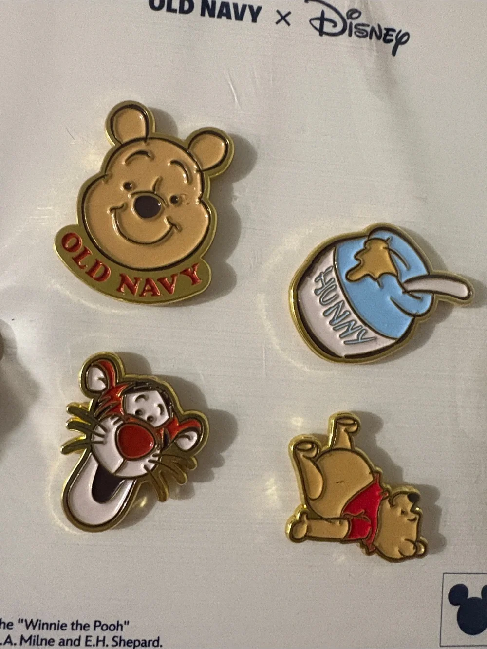 Old Navy Disney Winnie the Pooh Enamel Pin Set of 4
